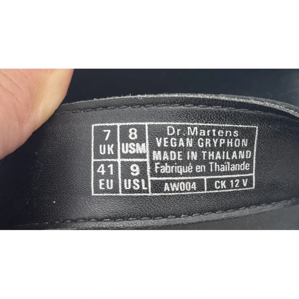 Dr Martens Gryphon Black Vegan Leather Sandals Size US 8M